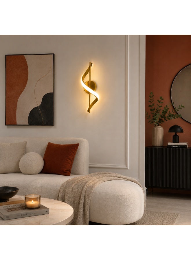 NAGAFA SHOP Modern Gold LED Wall Lamp Decorative Indoor Wall Light Spiral Wall Lamp for Living Room, Bedroom & Hallway - Image 4