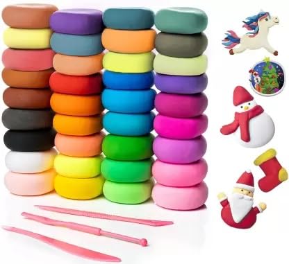 Eclet (Pack of 12) Air Dry Clay, Colorful Children Soft Clay, Creative Art Crafts, Gifts for Kids-Multi Color. Non-Toxic Modeling Magic Fluffy Foam Bouncing Clay Putty Kit for Kids with Tools .119 - Image 1