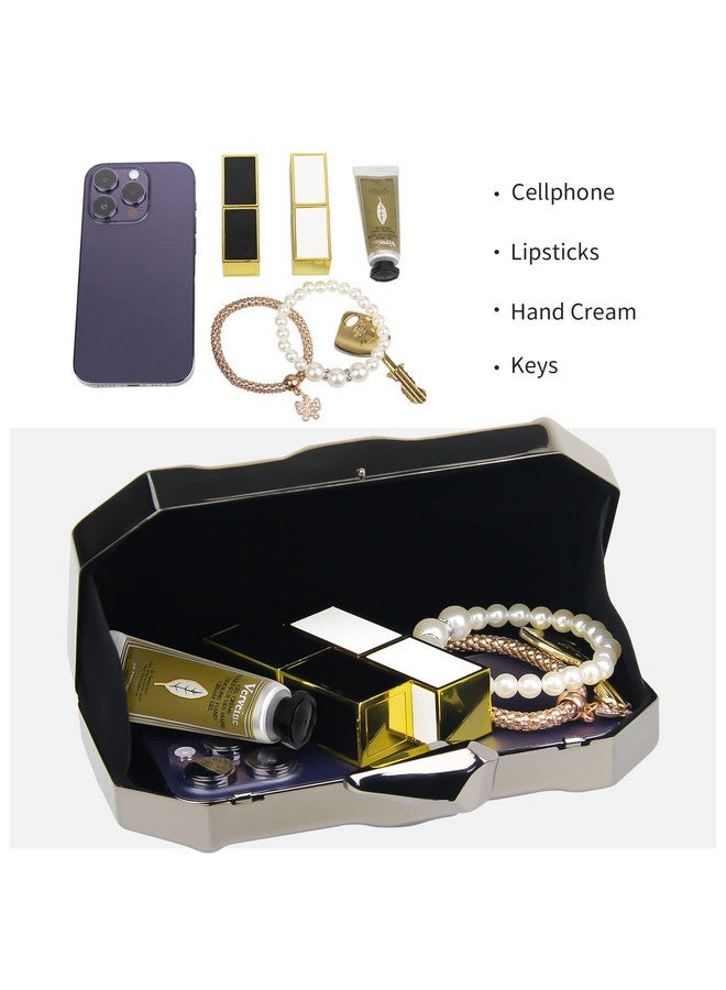 AmoVee Clutch with Chain Strap, Clutch Purses for Women Wedding，Evening Handbag for Party, Prom and Formal Occasion (Shinny Grey) - Image 4