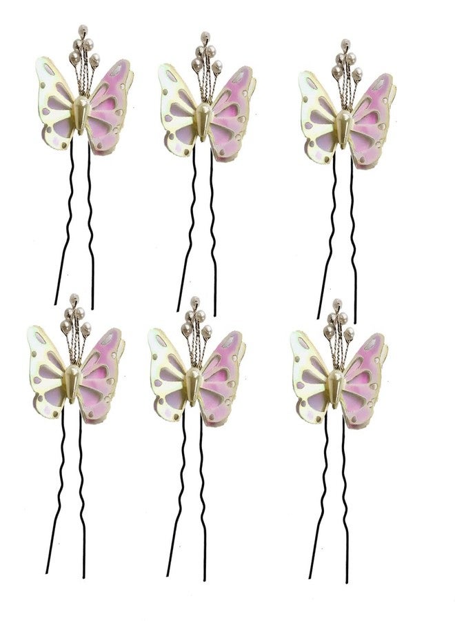 Arooman Hair Pins Artificial Flowers Accessories For Women Hair Pins For Hair decoration, Pack of 6, Multi M12191060 - Image 1