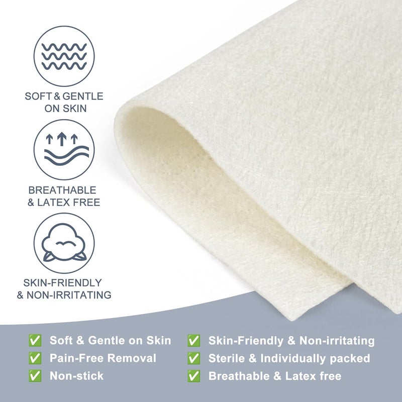 LotFancy 5 Calcium Alginate Wound Dressing Pads and 2 x 13 Yards Tattoo Aftercare Bandage - Image 2