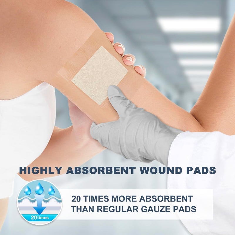 LotFancy 5 Calcium Alginate Wound Dressing Pads and 2 x 13 Yards Tattoo Aftercare Bandage - Image 3