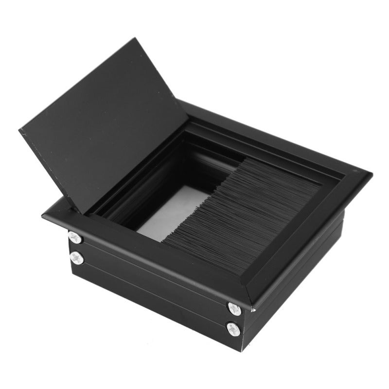 Wire Cable Grommet Hole Cover 80*80mm Aluminum Alloy Wear Resistant - Flip Open Cover Wire Cable Grommet for Office Table TV Cabinet Computer Desk - Image 1