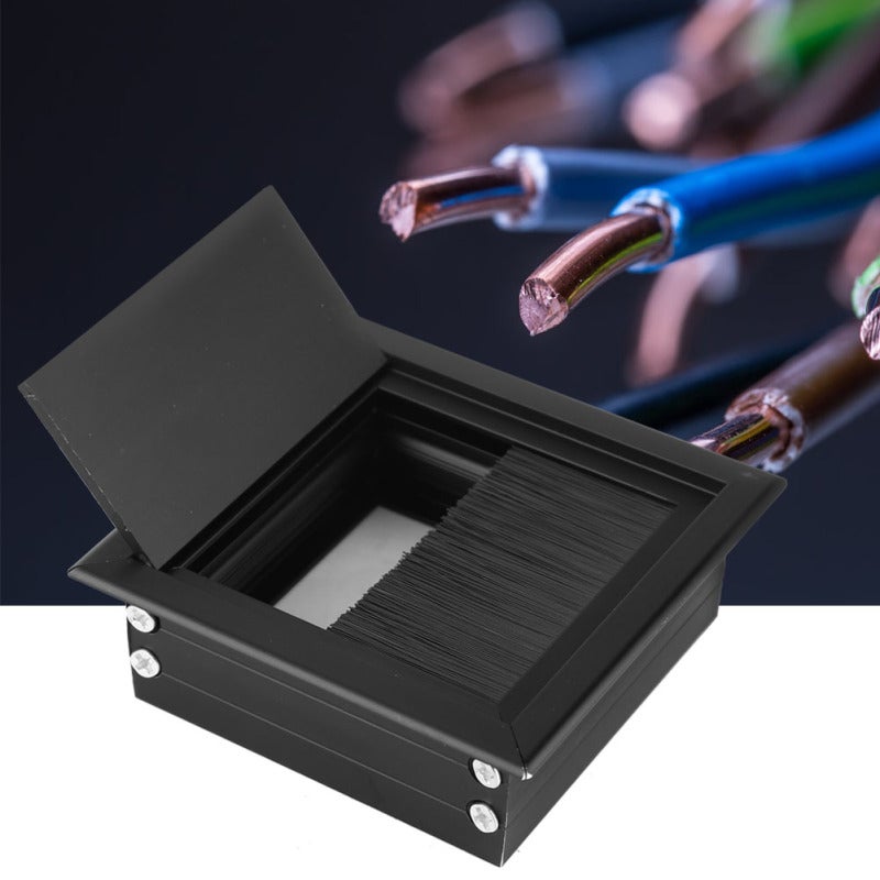 Wire Cable Grommet Hole Cover 80*80mm Aluminum Alloy Wear Resistant - Flip Open Cover Wire Cable Grommet for Office Table TV Cabinet Computer Desk - Image 4