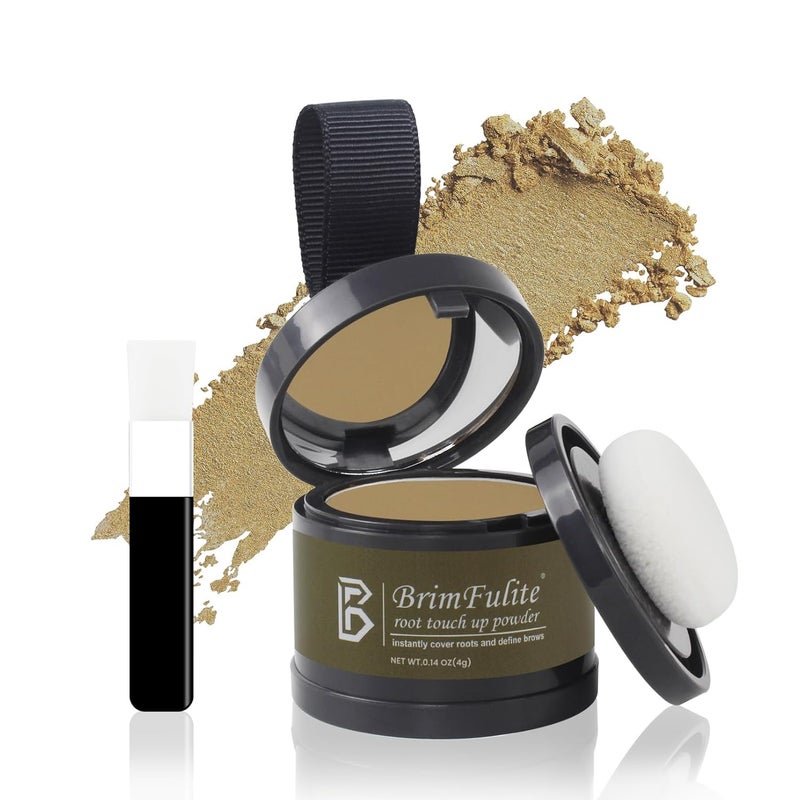 Hair Root Touch Up Powder, Quick Cover Gray Hairline Powder, Windproof & Sweatproof Root Cover Up for Women Men with Compact Puff and Mirror 0.14 Oz. (Blonde, 0.14 Oz.)