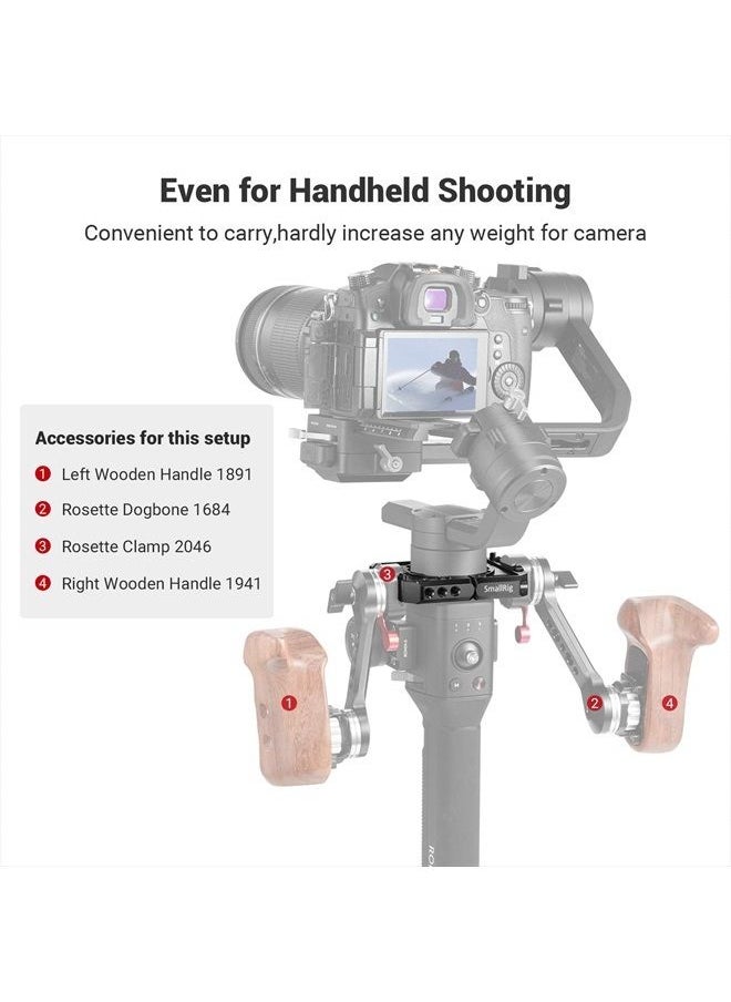 SMALLRIG - Rod Clamp Ring Extension Mounting Ring Compatible with DJI Ronin S Gimbal Stabilizer for DSLR Camera w/NATO Rail, 1/4'' Threaded Holes and 3/8'' Locating Holes for ARRI Standard – 2221 - Image 1