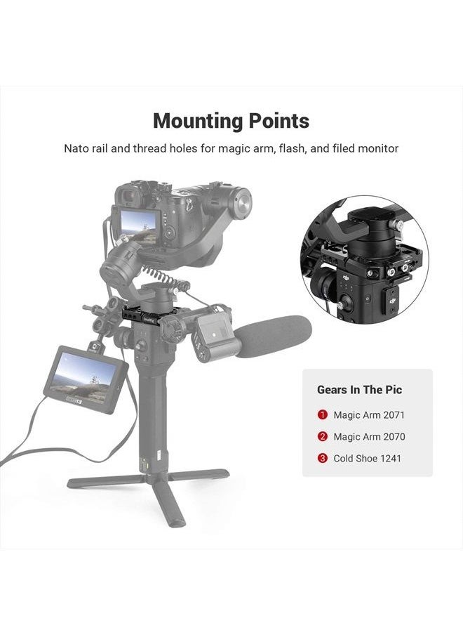 SMALLRIG - Rod Clamp Ring Extension Mounting Ring Compatible with DJI Ronin S Gimbal Stabilizer for DSLR Camera w/NATO Rail, 1/4'' Threaded Holes and 3/8'' Locating Holes for ARRI Standard – 2221 - Image 1