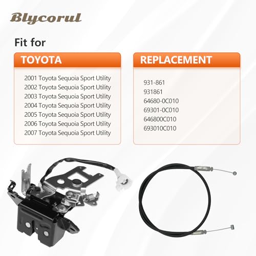 Blycorul Rear Trunk Lock Actuator Compatible with 20012007 Toyota Sequoia 47L Sport Utility Tailgate Hatch Latch Actuator Replaces 931861 693010C010 - Image 3