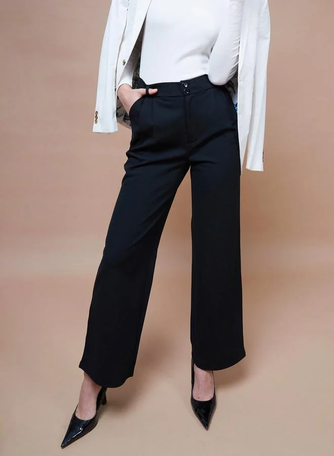 Sassafras Black Wide-Leg Trousers