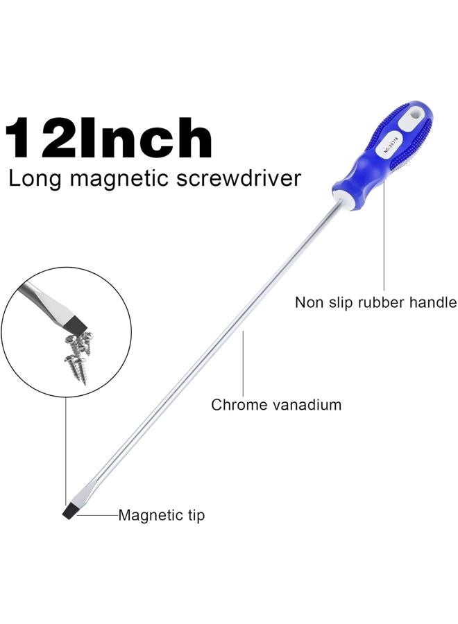 Nxtop 12-inch long Screwdriver Magnetic Tip Cross Head Flat Head NO.2 Screwdriver 2pack - Image 2