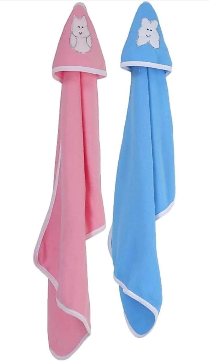 Brandonn BRANDONN Extra Large Cute Hooded Side Boon Border Baby Blanket(Pack of 2, 28INCH X 36INCH)… - Image 1