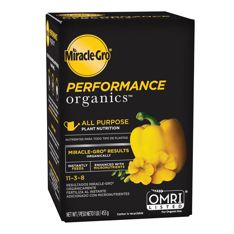 Miracle-Gro Performance Organics All Purpose Plant Nutrition, 1 lb. - All Natural Plant Food For Vegetables, Flowers and Herbs - Apply Every 7 Days For Best Results - Feeds up to 200 sq. ft. - Image 1