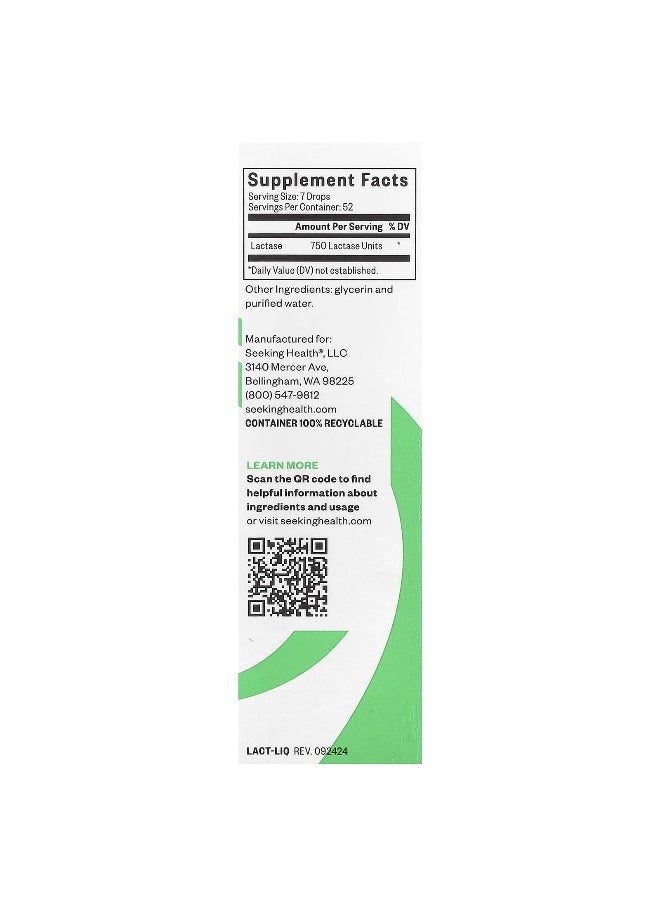 Seeking Health Seeking Health, Lactase Drops, 1/2 fl oz (15 ml)  - Image 2
