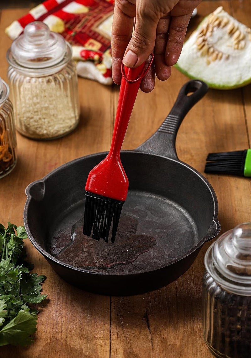 Clazkit Silicone Basting Brush, Stainless Steel Basting Brush with Silicone Bristles for BBQ/Grilling/Pastry/Turkey Baster, BPA Free- Red - Image 4