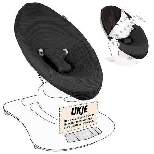 UKJE Liner Baby Rocker Cover, Compatible with 4moms MamaRoo 4 Old Model Before 2022, Baby Swing Cover, Bouncer Cover, Cover Swing Bouncer, Black - Image 1
