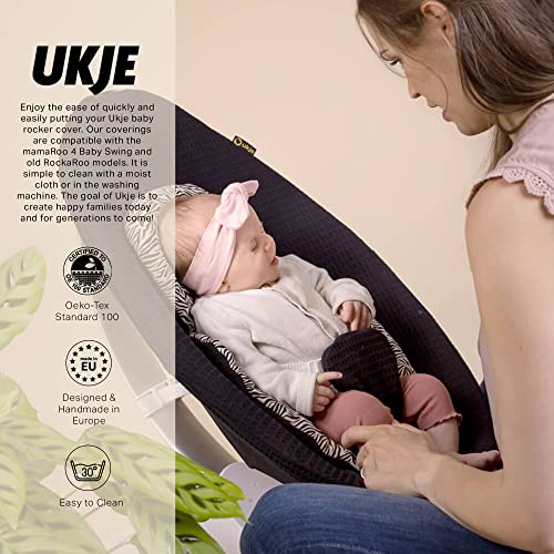 UKJE Liner Baby Rocker Cover, Compatible with 4moms MamaRoo 4 Old Model Before 2022, Baby Swing Cover, Bouncer Cover, Cover Swing Bouncer, Black - Image 3