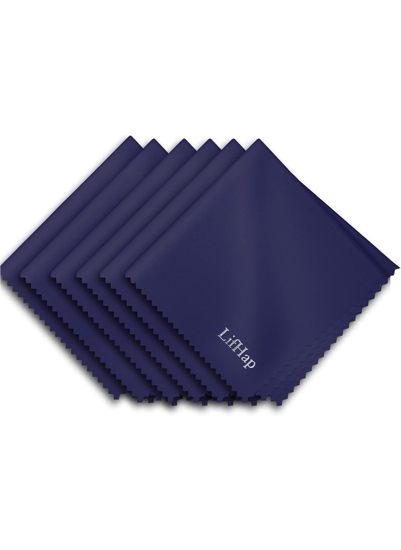 LifHap Extra Large Microfiber Cleaning Cloths12x 12 for Glasses or Eyeglass PhoneComputer ScreenCamera LensEye Glasses Lens CleanerEyeglass Cleaner Cloths Wipes for Delicate Surface6 Pcs  - Image 1