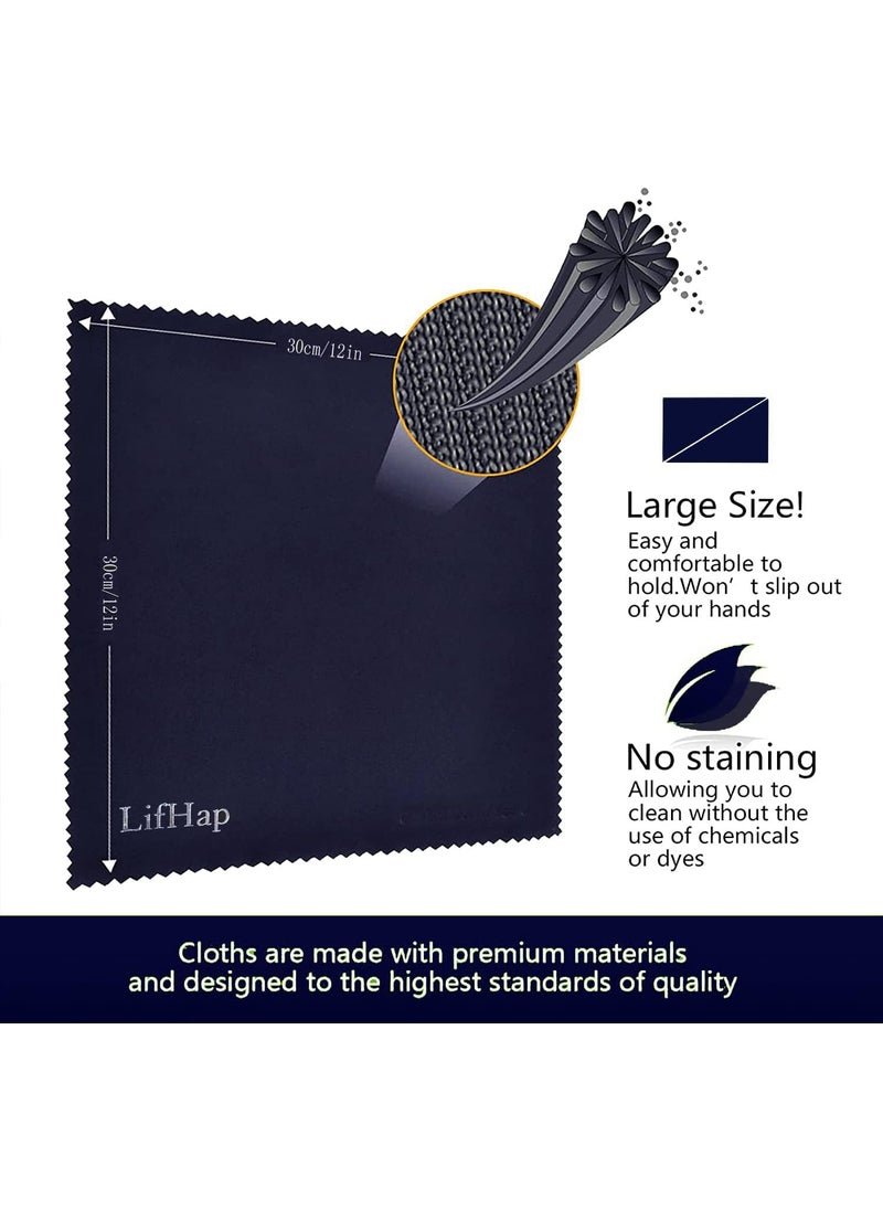 LifHap Extra Large Microfiber Cleaning Cloths12x 12 for Glasses or Eyeglass PhoneComputer ScreenCamera LensEye Glasses Lens CleanerEyeglass Cleaner Cloths Wipes for Delicate Surface6 Pcs  - Image 2