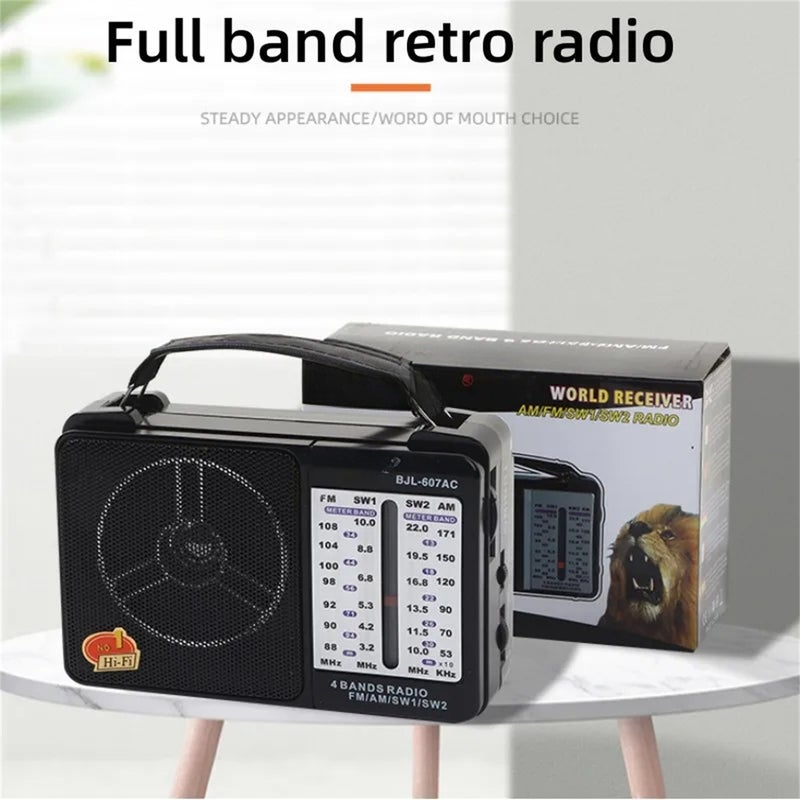 مشغل راديو كامل الفرقة عائدة للأسلوب بصوت عالي راديو محمول متعدد الوظائف SW/AM/FM RX606AC - Image 5