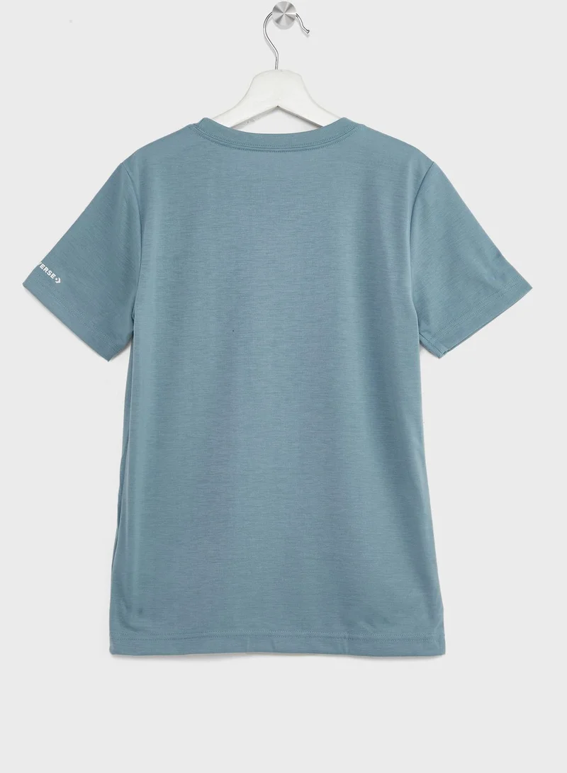 CONVERSE Youth Wordmark Chest Stripe T-Shirt