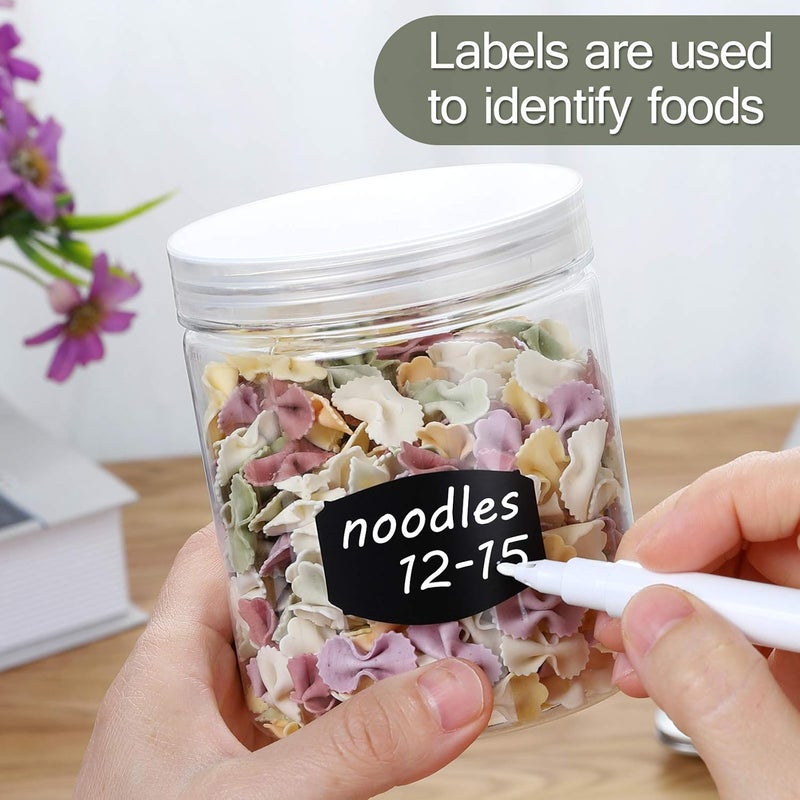 16 OZ Plastic Jars with Lids, 12 Pack Clear Plastic Slime Containers for Kitchen and Household Food Storage of Dry Goods, Creams and More,Included Extra Label and A Pen - Image 5
