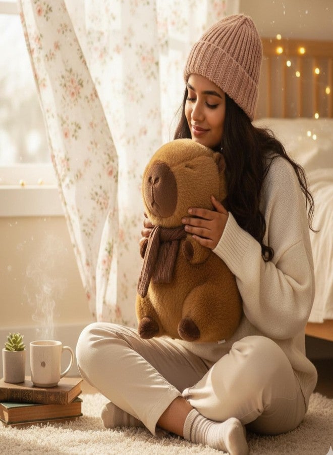 Fusked Flufies Plush Soft Toys for New Born Baby and Baby Boy - Soft and Easy Wash Plush - Huggable Plush Toys for Girls and Boys - Soft Toy for Home Décor (Capybara in Scarf) - Image 1