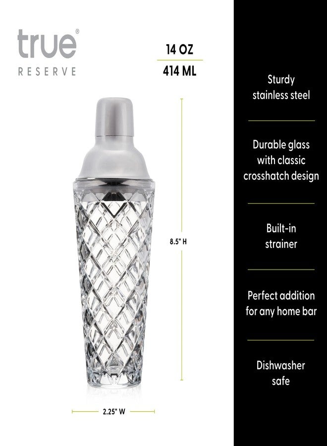 True Reserve Glass Cobbler Shaker, Elegant Cocktail Shaker for Margarita, Whiskey Sour, Espresso Martini, Mixed Drinks, Cold Brew Cocktails, Home Bar Tools, Gifts for Men, 14 oz - Image 3