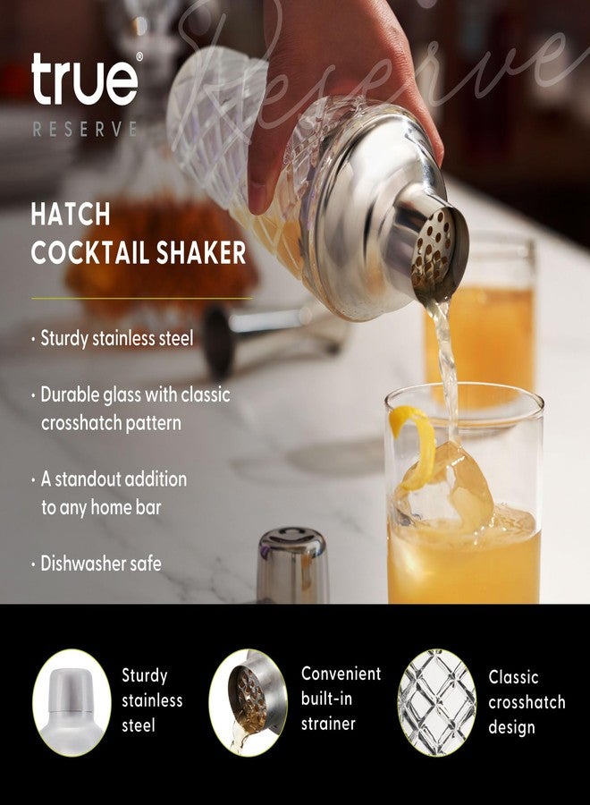 True Reserve Glass Cobbler Shaker, Elegant Cocktail Shaker for Margarita, Whiskey Sour, Espresso Martini, Mixed Drinks, Cold Brew Cocktails, Home Bar Tools, Gifts for Men, 14 oz - Image 2