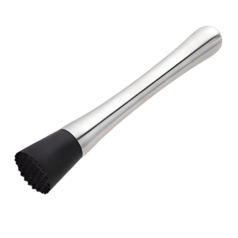 BIRDBRID Stainless Steel Cocktail Muddler Bar Tools Accessories Cocktail Muddler Stainless Steel Muddler bar Tools Bartender Accessories Fruit Muddler Silver 8 inches Pack of 1 pcs - Image 1