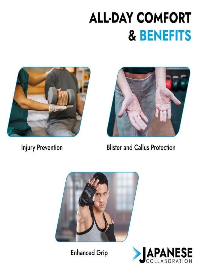 قفازات GoChamps Premium متعددة الاستخدامات بدون أصابع مع دعم للمعصم، قبضة مانعة للانزلاق، قابلة للتهوية، خفيفة الوزن، مفيدة في صالة الألعاب الرياضية وركوب الدراجات والرحلات ورفع الأثقال، مقاس كبير (20.3-22.8 سم، زوج واحد) - Image 4