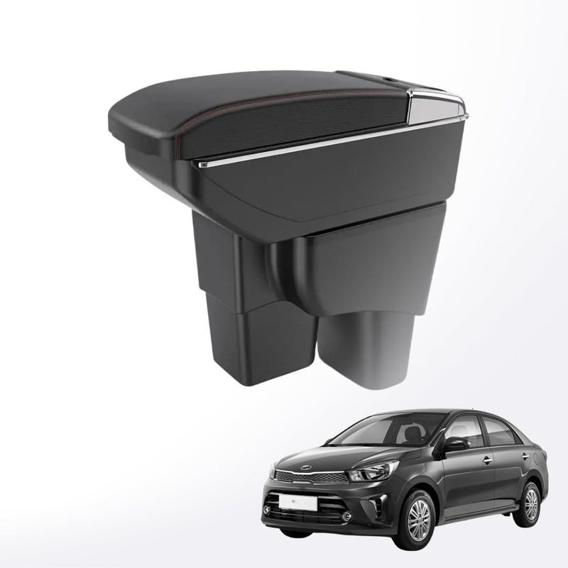  تي ار اكس اوتو مسند ذراع TRX AUTO لسيارة كيا بيجاس (2018-2025) | تصميم مسند ذراع منزلق قابل للتعديل | وحدة تحكم متعددة الطبقات مع مساحات تخزين وحامل أكواب | ملحقات داخلية لسيارة كيا بيجاس - Image 1