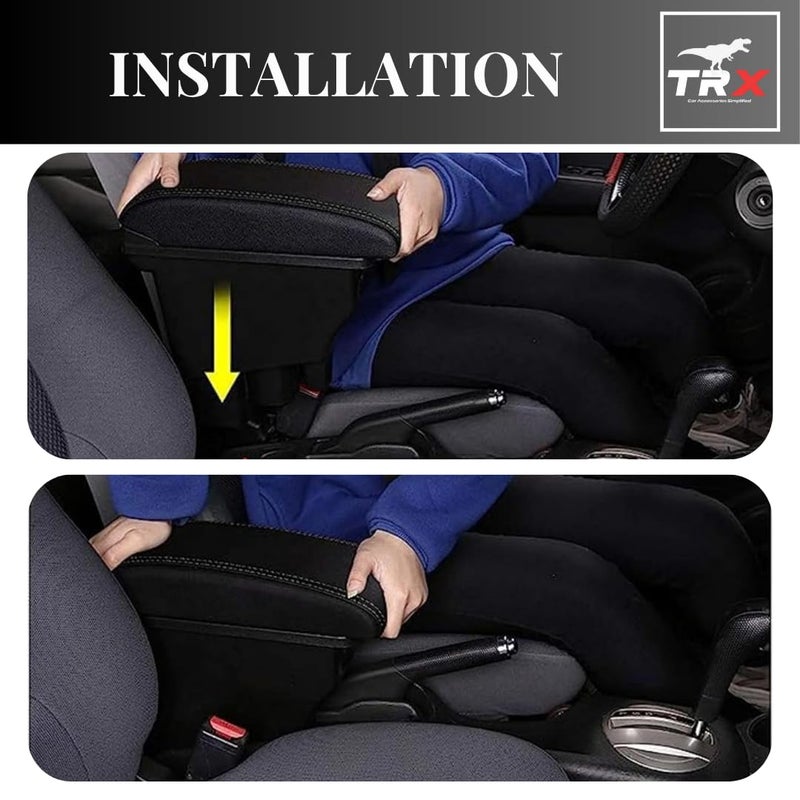  تي ار اكس اوتو مسند ذراع TRX AUTO لسيارة كيا بيجاس (2018-2025) | تصميم مسند ذراع منزلق قابل للتعديل | وحدة تحكم متعددة الطبقات مع مساحات تخزين وحامل أكواب | ملحقات داخلية لسيارة كيا بيجاس - Image 4