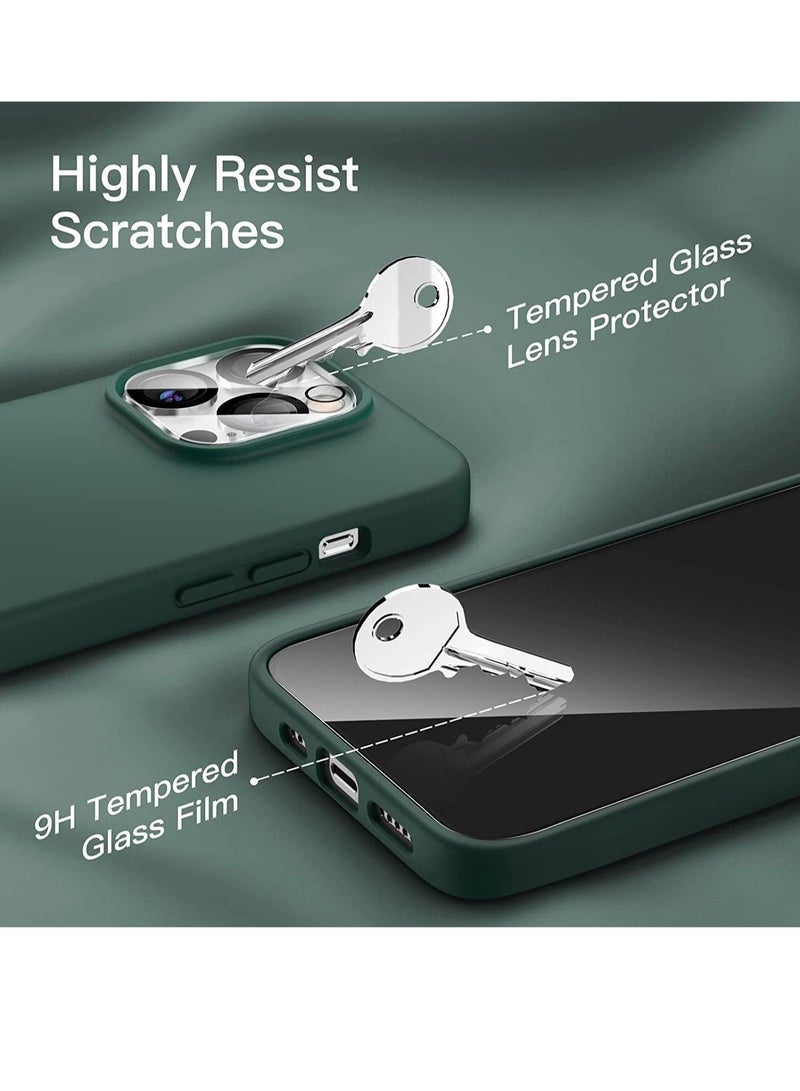 3 in 1 Silicone Case for iPhone 14 Pro Max 6.7-Inch, with 2-Pack Screen Protector and 2-Pack Camera Lens Protector, Full Coverage Tempered Glass Film - Image 3