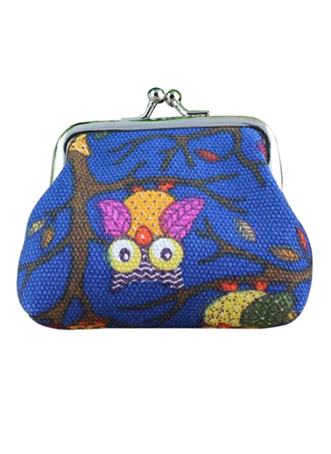 NIBEMINENT Cute Owl Printed Coin Purse Dark Blue 