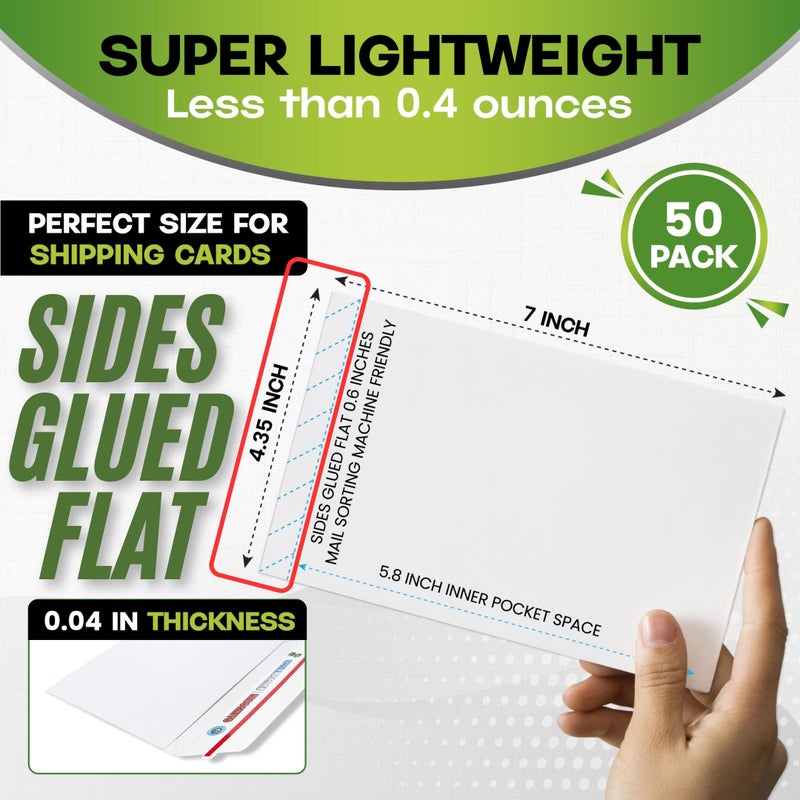 Hobby Armor 50 Pack Shell Mailer Incognito Trading Card Envelopes by Hobby Armor, 7" x 4.35" Trading Card Mailers for Shipping, Perfect Size Shipping Envelope for Mailing Cards in Semi-Rigid Holders & Toploaders - Image 2