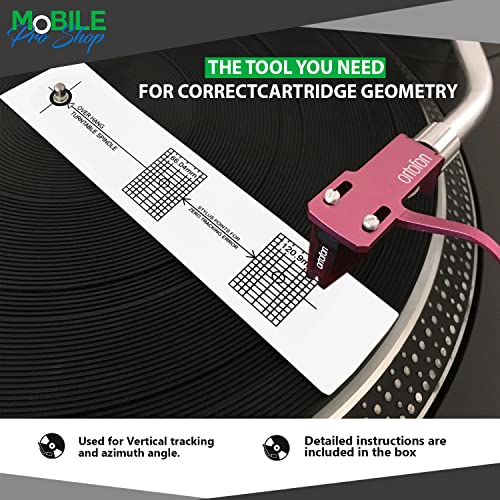 Mobile Pro Shop Turntable Azimuth Cartridge Alignment Protractor Set- Vinyl Record Player VTA Azimuth Ruler + Turntable Phono Cartridge Stylus Alignment Protractor - Image 5