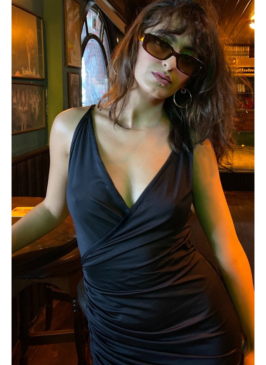 Due Stelle Women's Strappy Short Gathered Evening Dress - Party Dress  - Image 2