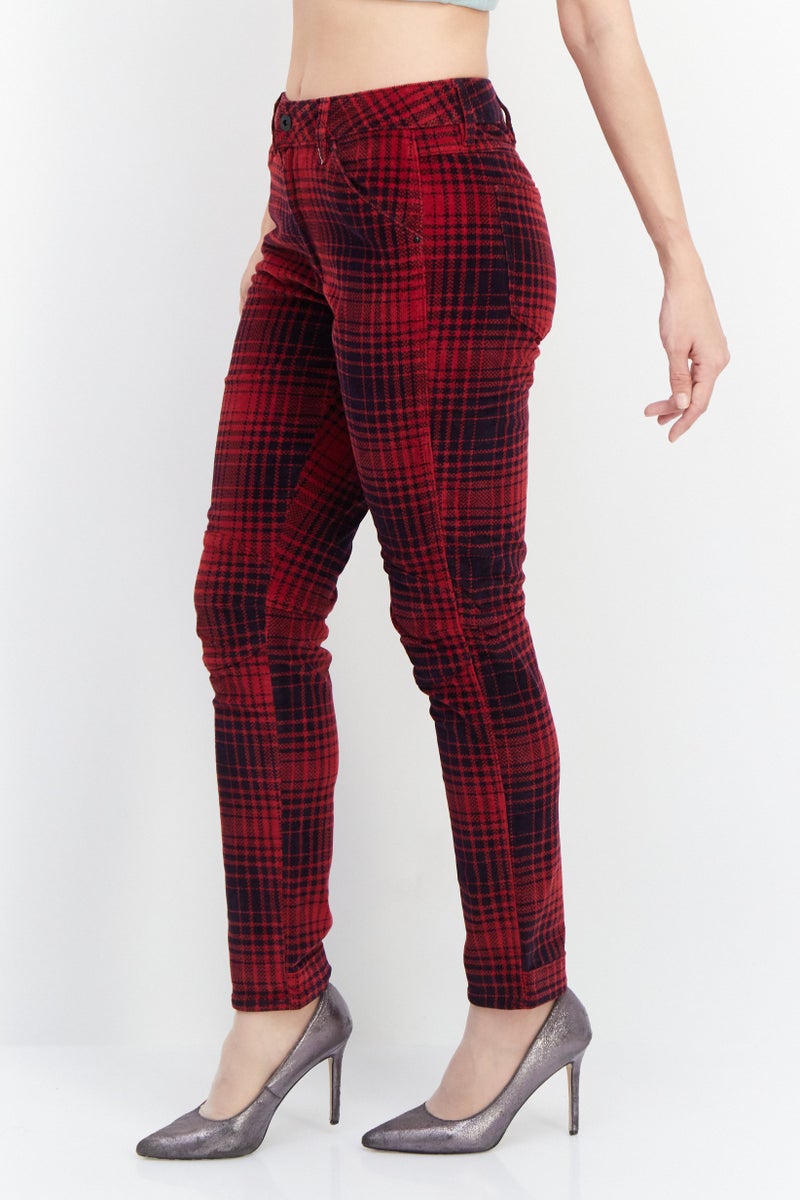 G-Star RAW Women Boyfriend Fit Mid Waist Plaid Denim, Dark Brown Combo - Image 3