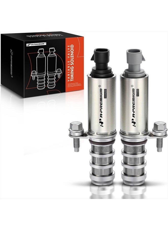 A-Premium VVT Intake & Exhaust Camshaft Position Actuator Solenoid Valve Kit Compatible with Chevy GMC Equinox Malibu Cobalt HHR Terrain Buick Pontiac Saturn 2.0L 2.2L 2.4L Replaces# 12655421 12655420  - Image 1
