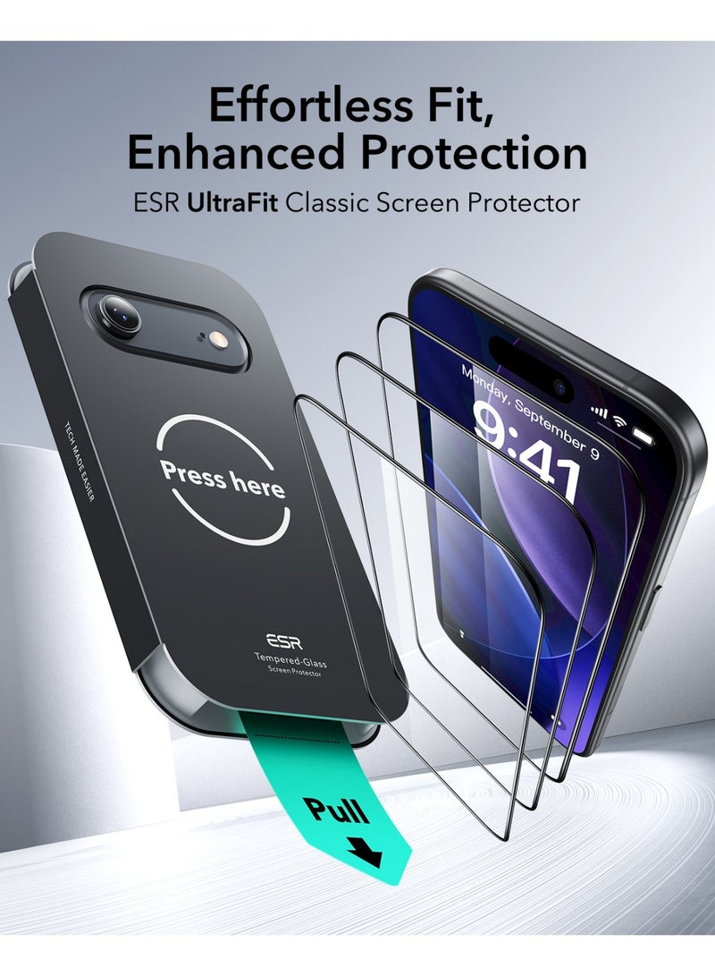 ESR 2 Pack for iPhone Air Screen Protector, Military-Grade Shatterproof, 9H Hardness, Full Coverage Tempered Glass for iPhone 17 Air with Ultra Fit Tray clear - Image 2
