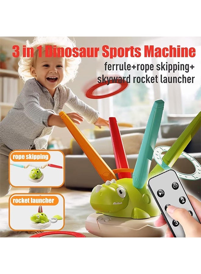 Beauenty 3 in 1 Musical Jump, Toss Ring Game Toy and Rocket Launcher for Outdoor Toys with Remote Control, Indoor Outside Birthday Gifts boys girls Toys for Kids Ages 3+ - Image 2