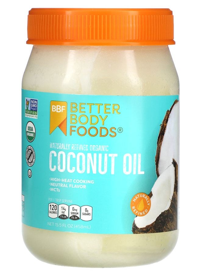 BetterBody Foods - Naturally Refined Organic Coconut Oil 15.5 fl oz (458 ml) - Image 1