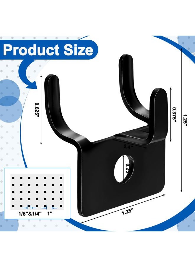 Tandefio 25 Pcs Pegboard Hooks Metal Prong Hook Peg Board Hooks for Hanging Hangers Hooks for Pegboard Wall Picture Jewelry Display Tool (Black) - Image 2