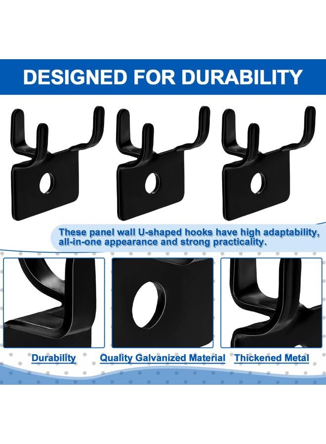 Tandefio 25 Pcs Pegboard Hooks Metal Prong Hook Peg Board Hooks for Hanging Hangers Hooks for Pegboard Wall Picture Jewelry Display Tool (Black) - Image 5
