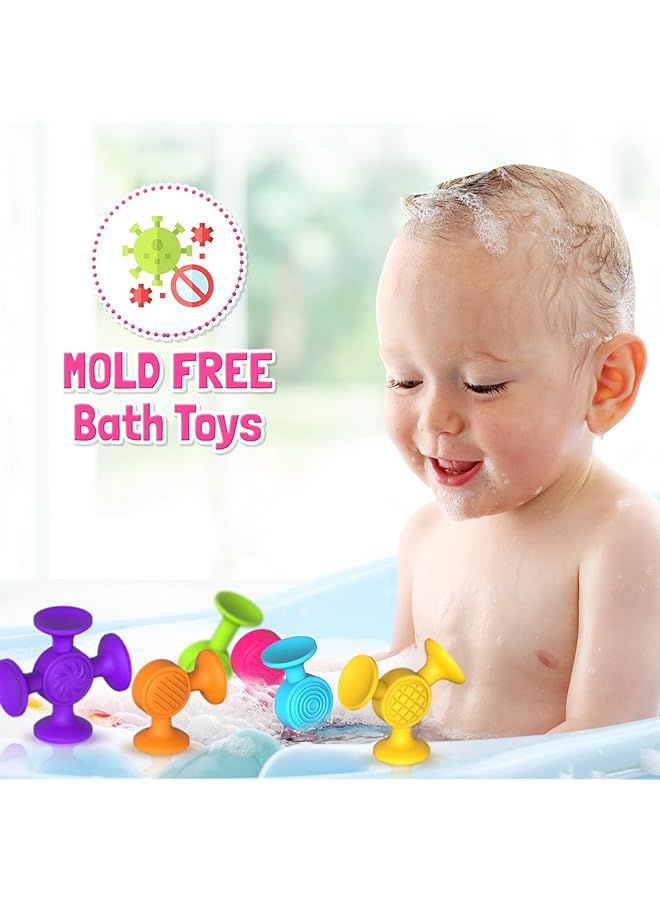 Bolivia's Suction Cup Toys 16 Pcs Kids Suction Toys Bath Toys Set Sucker Sensory Toys Silicone Suction - Image 3