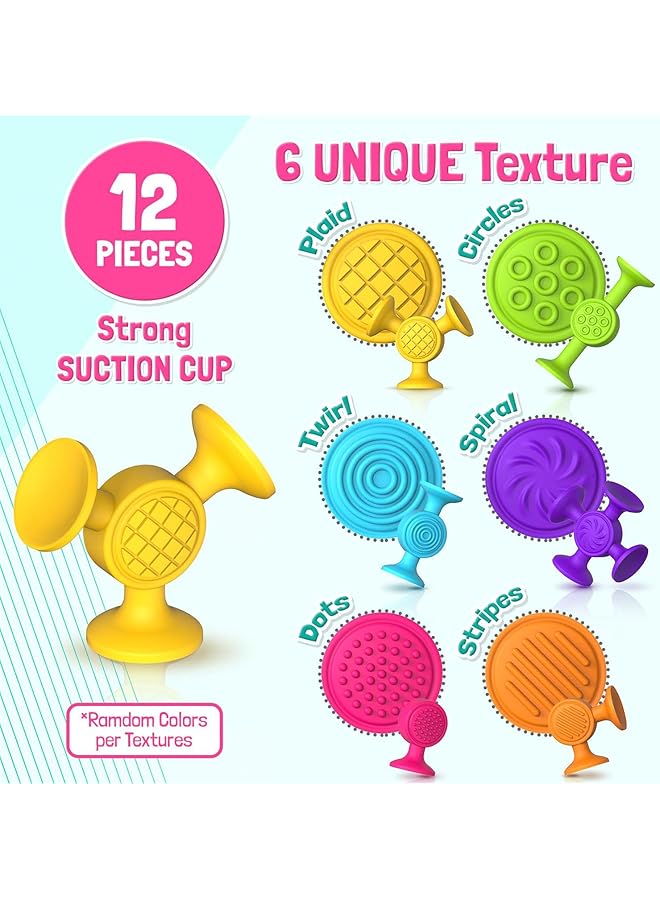 Bolivia's Suction Cup Toys 16 Pcs Kids Suction Toys Bath Toys Set Sucker Sensory Toys Silicone Suction - Image 5