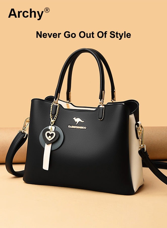أرشي حقيبة كتف نسائية جلدية أنيقة مقاومة للماء وحقيبة كبيرة الحجم للنساء - Image 2