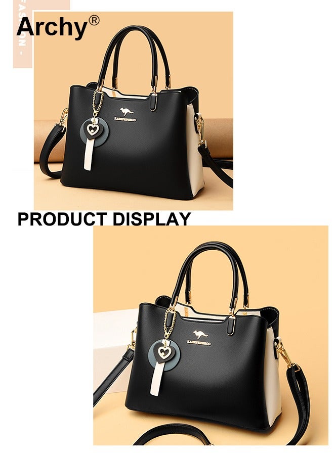 أرشي حقيبة كتف نسائية جلدية أنيقة مقاومة للماء وحقيبة كبيرة الحجم للنساء - Image 5