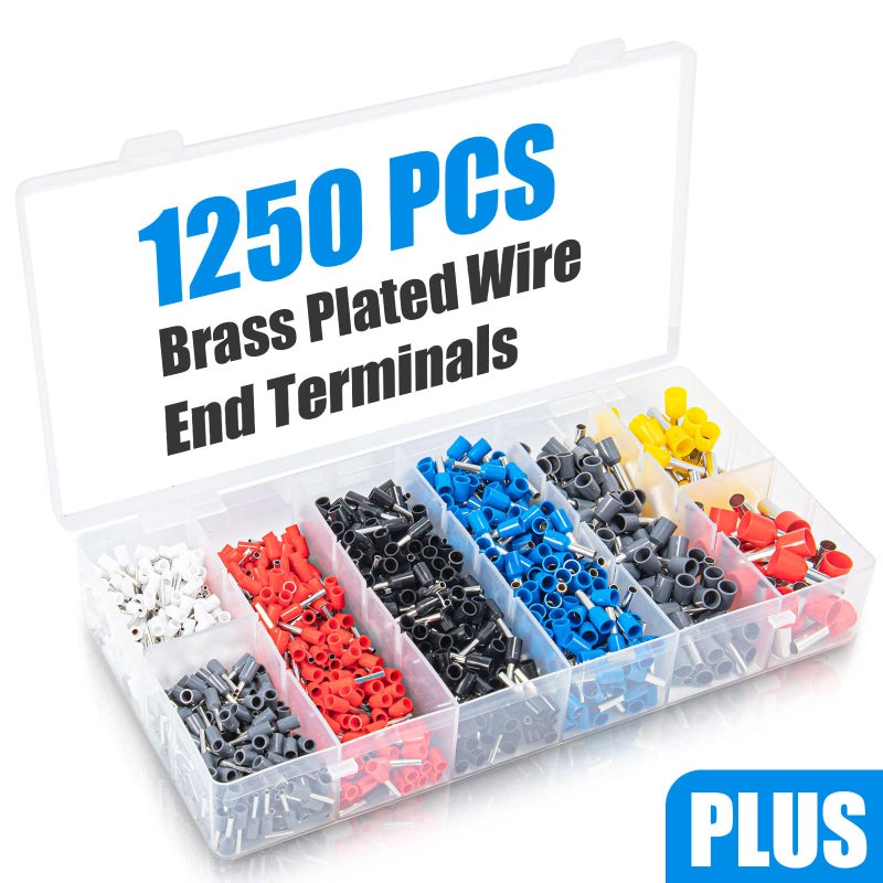 Luney Ferrule Crimping Tool Kit, LUNEY Crimper Plier with 1250PCS Wire Ferrules Kit Wire End Terminals, Self-adjustable Ratchet Tool Set for AWG 23-7 Cable connectors, 0.25-10mmÂ² - Image 2