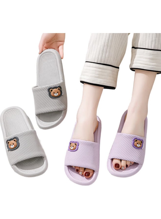 YUZHAOLIN Unisex Fashion Simple Anti-Slip Home Bathroom Shower Slippers Ye731 Navy Blue Size 40/41 - Image 3